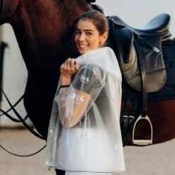 B Vertigo Women's Remi Transparent Rain Coat - Dark Navy Trim -Tack Of The Day Store 549503 800 800