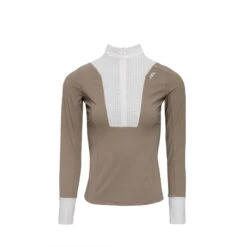 Alessandro Albanese Women's Vilamora Long Sleeve Zip Competition Shirt - Tan