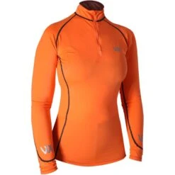 Woof Wear Women's Performance Quarter Zip Riding Shirt - Orange