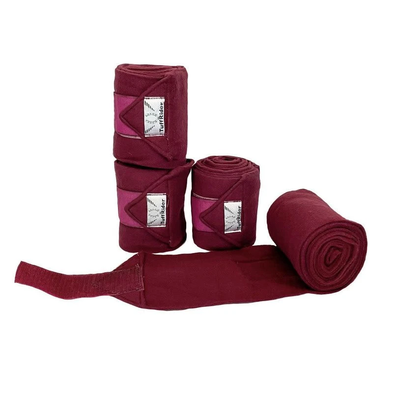 TuffRider Horse Fleece Polo Bandages - Burgundy 1 TuffRider Horse Fleece Polo Bandages - Burgundy
