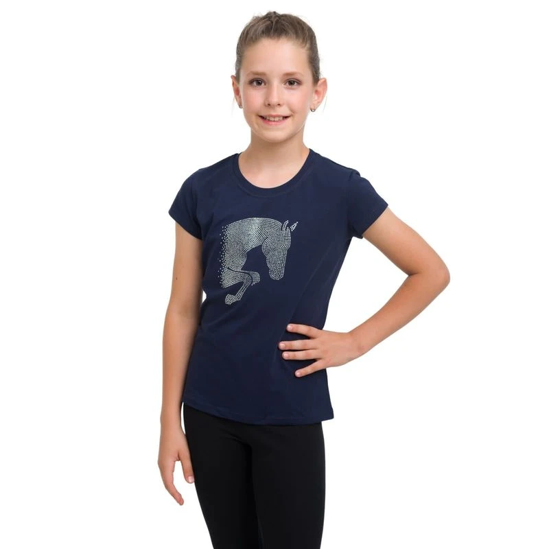 Cavalliera Kids' Jumping Star Short Sleeve Cotton Top - Black 2 Cavalliera Kids' Jumping Star Short Sleeve Cotton Top - Black - Image 2