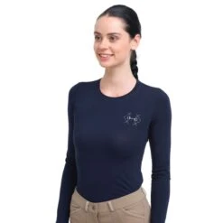 Cavalliera Women's Bit Long Sleeve Tee Shirt - Navy Blue