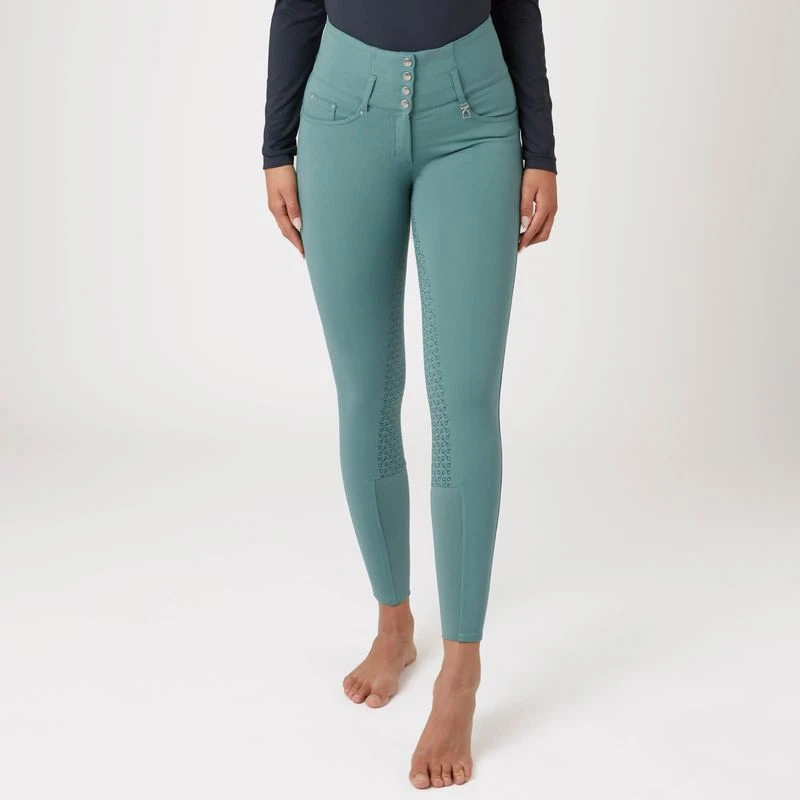 Horze Women's Tara Full Seat Breeches - Arctic Blue 2 Horze Women's Tara Full Seat Breeches - Arctic Blue - Image 2