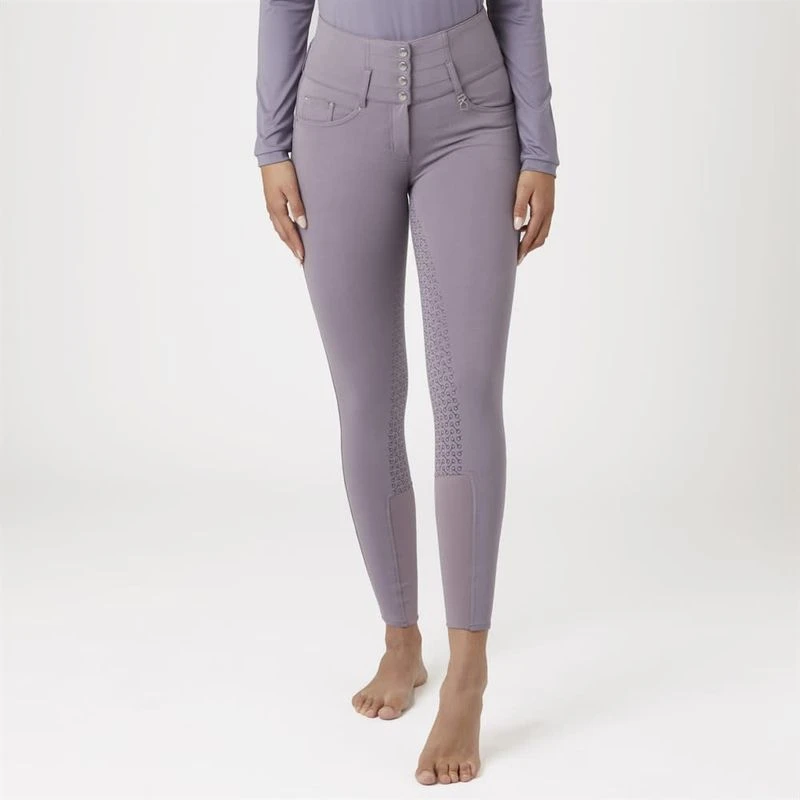 Horze Women's Tara Full Seat Breeches - Grey Ridge Purple 2 Horze Women's Tara Full Seat Breeches - Grey Ridge Purple - Image 2