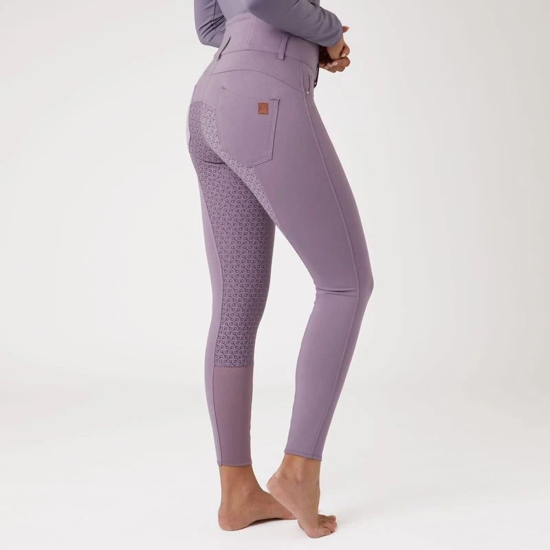 Horze Women's Tara Full Seat Breeches - Grey Ridge Purple 3 Horze Women's Tara Full Seat Breeches - Grey Ridge Purple - Image 3