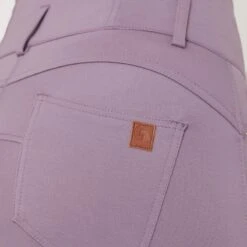 Horze Women's Tara High Waist Silicone Knee Patch Breeches - Grey Ridge Purple -Tack Of The Day Store 563577 800 800