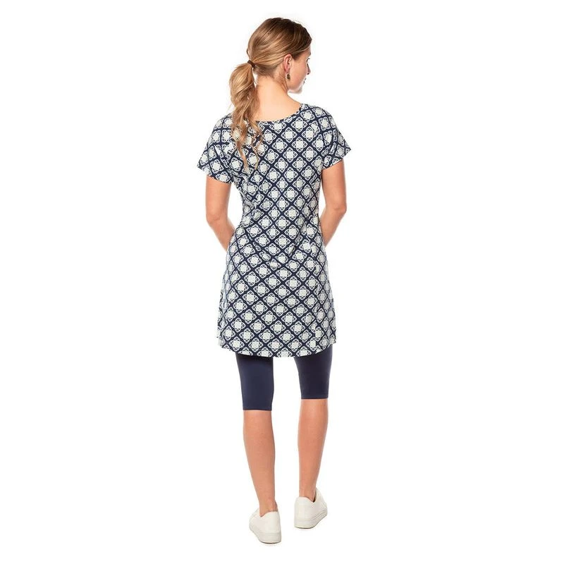 EQL Women's Everyday Tunic Dress - Indigo Tiles 3 EQL Women's Everyday Tunic Dress - Indigo Tiles - Image 3