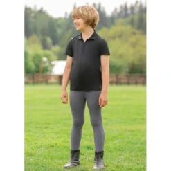 Kerrits Kids' Ice Fil Lite Short Sleeve Shirt - Black 6 Kerrits Kids' Ice Fil Lite Short Sleeve Shirt - Black -Tack Of The Day Store 568894 800 800