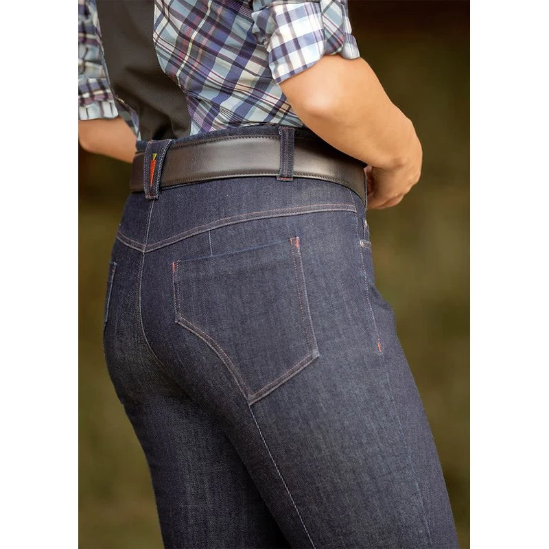 Kerrits Women's Stretch Denim Extended Patch Bootcut Breeches - Classic Dark Blue 5 Kerrits Women's Stretch Denim Extended Patch Bootcut Breeches - Classic Dark Blue - Image 5