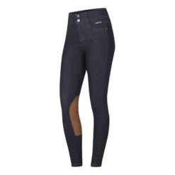 Kerrits Kids' Stretch Denim Knee Patch Breeches - Classic Dark Blue -Tack Of The Day Store 570808 800 800