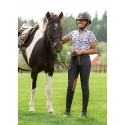 Kerrits Kids' Stretch Denim Knee Patch Breeches - Classic Dark Blue -Tack Of The Day Store 570810 800 800