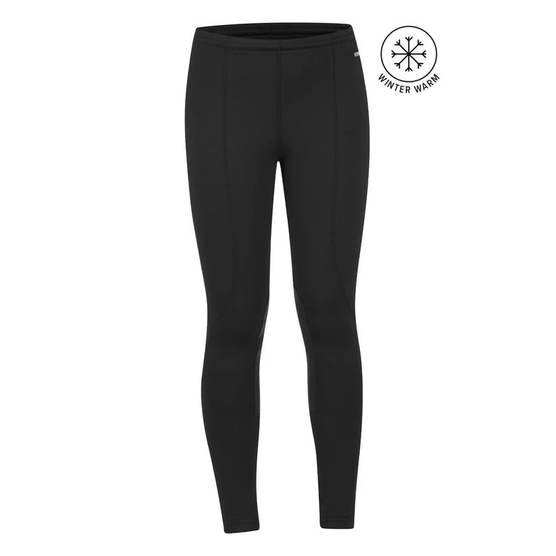 Kerrits Kids' Fleece Lite II Knee Patch Tights - Black Solid 1 Kerrits Kids' Fleece Lite II Knee Patch Tights - Black Solid