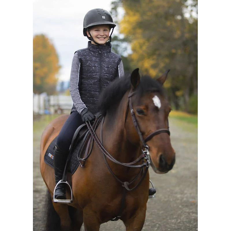 Kerrits Kids' Fleece Lite II Knee Patch Tights - Black Solid 3 Kerrits Kids' Fleece Lite II Knee Patch Tights - Black Solid - Image 3