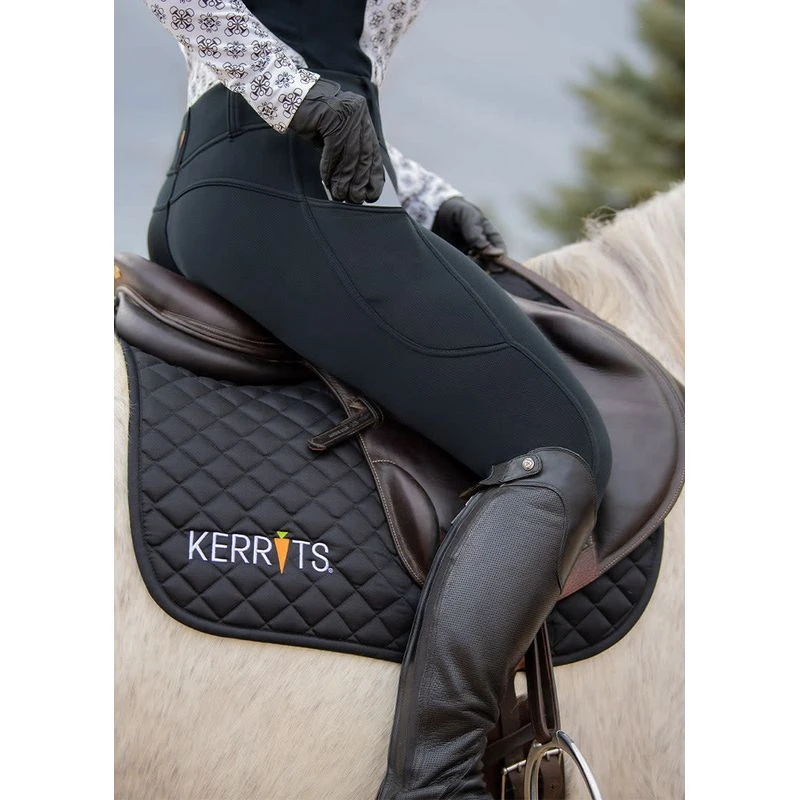 Kerrits Women's Sit Tight Wind Pro Knee Patch Tights - Black 2 Kerrits Women's Sit Tight Wind Pro Knee Patch Tights - Black - Image 2