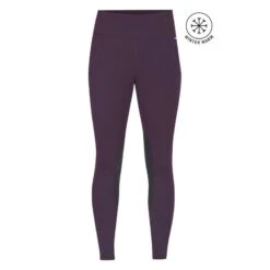 Kerrits Women's Fleece Lite II Knee Patch Tights - Raisin Herringbone