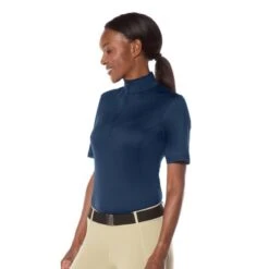 Kerrits Women's Ice Fil Lite Short Sleeve Shirt Solid - Navy -Tack Of The Day Store 576537 800 800