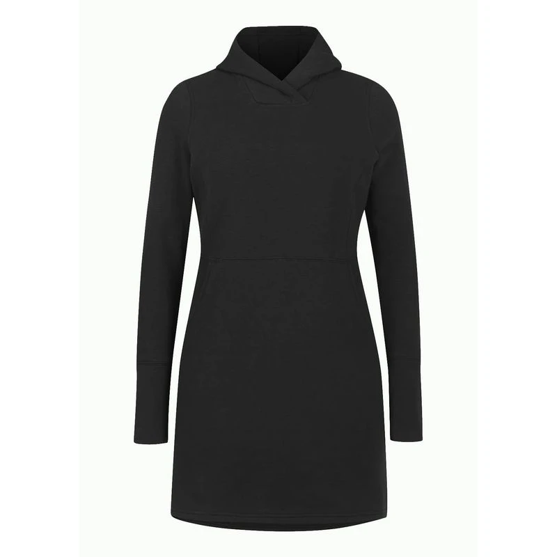 EQL Women's Weekender Fleece Hoodie Dress - Black 1 EQL Women's Weekender Fleece Hoodie Dress - Black