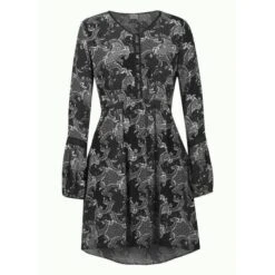 EQL Women's Ecovero Boheme Tunic Dress - Black Patchwork Paisley