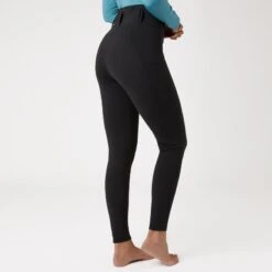 Horze Women's Everly Knee Patch Winter Riding Tights - Black -Tack Of The Day Store 583131 800 800