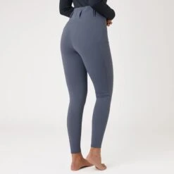 Horze Women's Everly Knee Patch Winter Riding Tights - Steel Grey -Tack Of The Day Store 583161 800 800