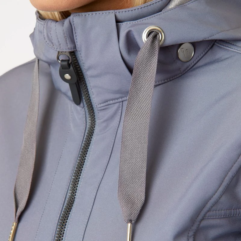 Horze Women's Freya Long Softshell Jacket - Steel Grey 2 Horze Women's Freya Long Softshell Jacket - Steel Grey - Image 2