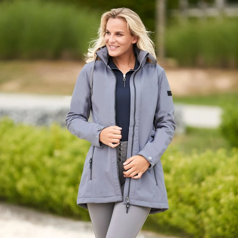Horze Women's Freya Long Softshell Jacket - Steel Grey 3 Horze Women's Freya Long Softshell Jacket - Steel Grey - Image 3