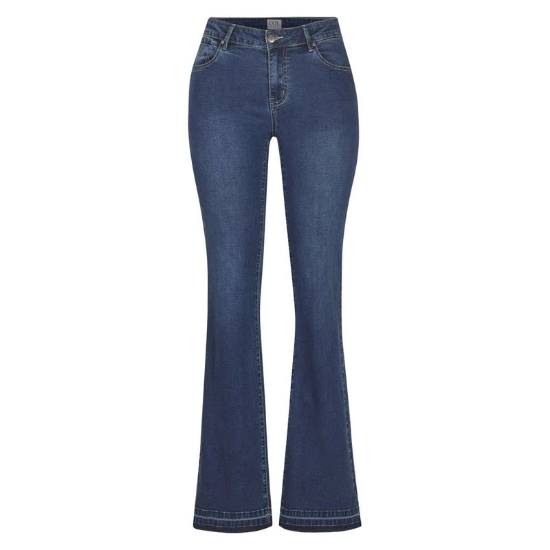 EQL Women's In Motion Bootcut Jean W/Raw Hem - Midnight Wash 1 EQL Women's In Motion Bootcut Jean W/Raw Hem - Midnight Wash