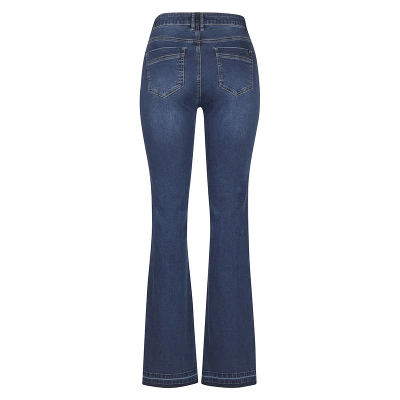 EQL Women's In Motion Bootcut Jean W/Raw Hem - Midnight Wash 2 EQL Women's In Motion Bootcut Jean W/Raw Hem - Midnight Wash - Image 2