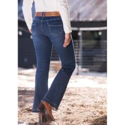EQL Women's In Motion Bootcut Jean W/Raw Hem - Midnight Wash 17 EQL Women's In Motion Bootcut Jean W/Raw Hem - Midnight Wash -Tack Of The Day Store 584681 800 800