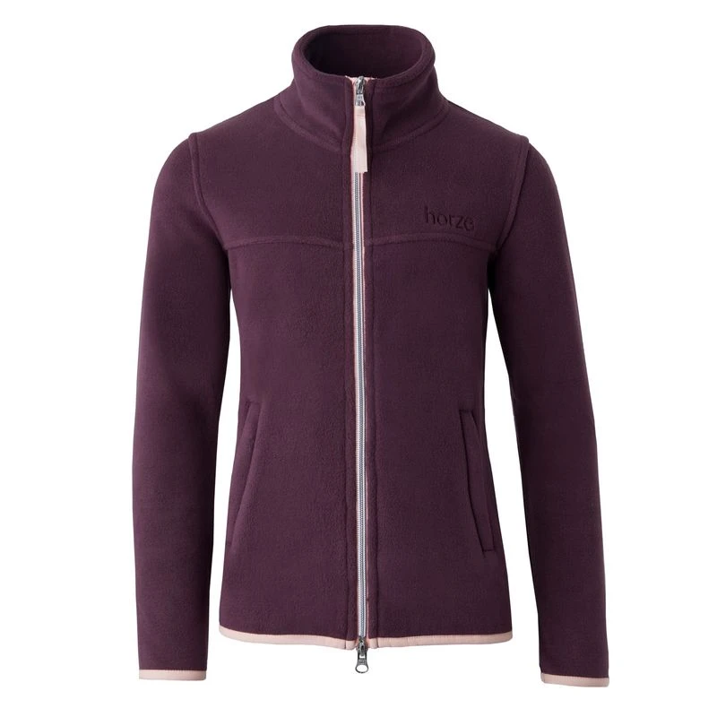Horze Kids' Morgan Fleece Riding Jacket - Fig Purple 1 Horze Kids' Morgan Fleece Riding Jacket - Fig Purple