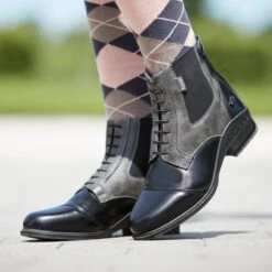 Horze Women's Kilkenny Two-Toned Paddock Boots - Black/Grey -Tack Of The Day Store 586643 800 800