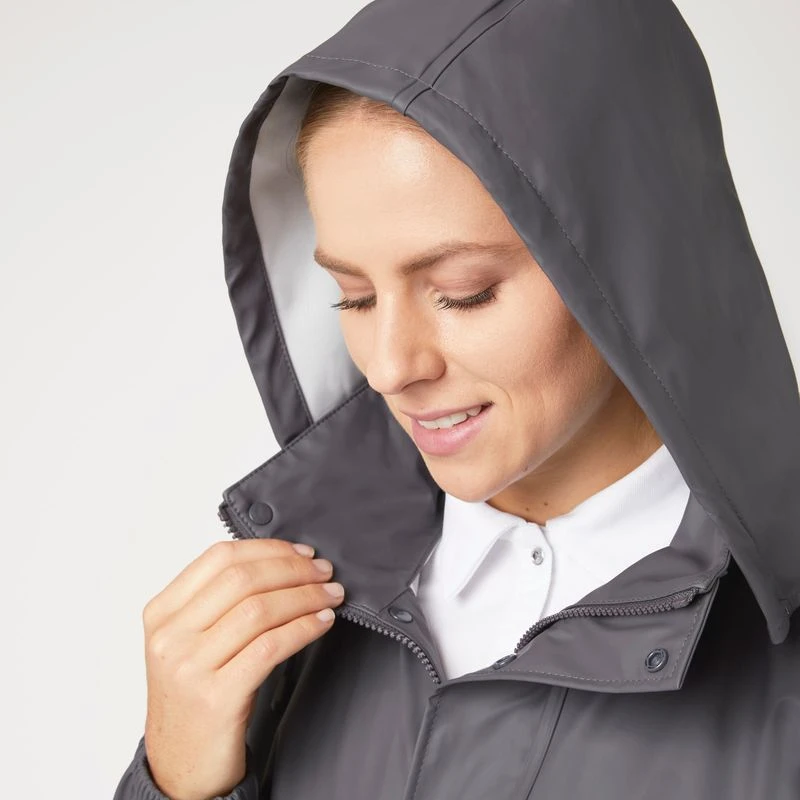 Horze Women's Rory Waterproof Riding Rain Jacket & Pants Set - Blackened Pearl 2 Horze Women's Rory Waterproof Riding Rain Jacket & Pants Set - Blackened Pearl - Image 2