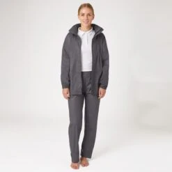 Horze Women's Rory Waterproof Riding Rain Jacket & Pants Set - Blackened Pearl 9 Horze Women's Rory Waterproof Riding Rain Jacket & Pants Set - Blackened Pearl -Tack Of The Day Store 586866 800 800