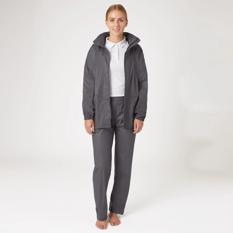 Horze Women's Rory Waterproof Riding Rain Jacket & Pants Set - Blackened Pearl 5 Horze Women's Rory Waterproof Riding Rain Jacket & Pants Set - Blackened Pearl - Image 5
