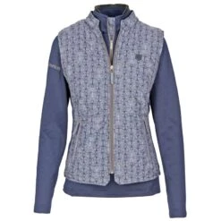 Romfh Women's Hampton Quilted Vest - Dark Navy/Brook Bit Print