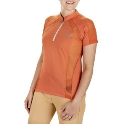 Equine Couture Women's EcoRider Ella Short Sleeve Sport Shirt - Coral