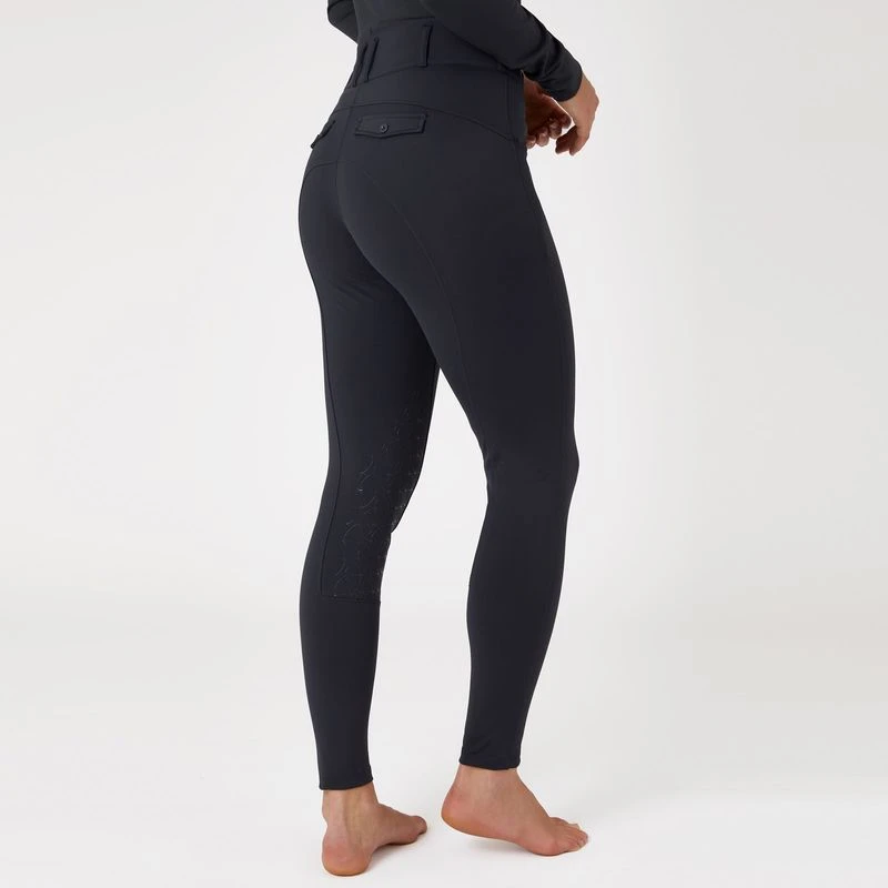Horze Women's Ingrid Knee Patch Breeches - Dark Navy 3 Horze Women's Ingrid Knee Patch Breeches - Dark Navy - Image 3