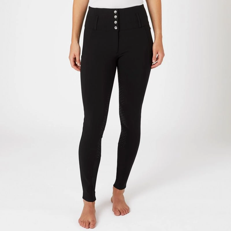 Horze Women's Louisa Thermo Breeches - Black 4 Horze Women's Louisa Thermo Breeches - Black - Image 4