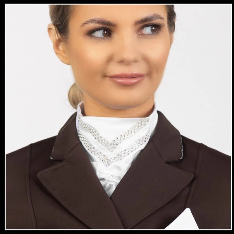 Fair Play Queen Ready Tied Stock Tie - White 2 Fair Play Queen Ready Tied Stock Tie - White - Image 2