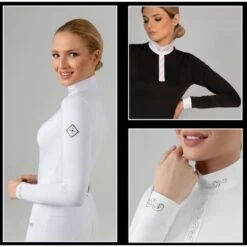 Fair Play Women's Meredith Half Turtleneck Long Sleeve Competition Shirt - Black 7 Fair Play Women's Meredith Half Turtleneck Long Sleeve Competition Shirt - Black -Tack Of The Day Store 594226 800 800