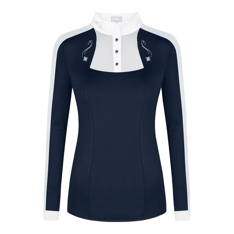 Fair Play Women's Lorella Long Sleeve Competition Shirt - Navy/White 1 Fair Play Women's Lorella Long Sleeve Competition Shirt - Navy/White