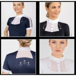 Fair Play Women's Lorella Short Sleeve Competition Shirt - Black/White 7 Fair Play Women's Lorella Short Sleeve Competition Shirt - Black/White -Tack Of The Day Store 594378 800 800