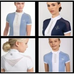 Fair Play Women's Claire Pearl Short Sleeve Competition Shirt - Navy/White 7 Fair Play Women's Claire Pearl Short Sleeve Competition Shirt - Navy/White -Tack Of The Day Store 594736 800 800