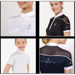 Fair Play Women's Letizia Short Sleeve Competition Shirt - Black -Tack Of The Day Store 594792 800 800