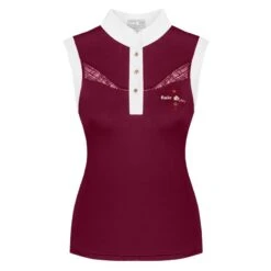 Fair Play Women's Cecile Rose Gold Sleeveless Competition Shirt - Burgundy