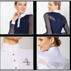 Fair Play Women's Cecile Rose Gold Long Sleeve Competition Shirt - Navy 7 Fair Play Women's Cecile Rose Gold Long Sleeve Competition Shirt - Navy -Tack Of The Day Store 595154 800 800