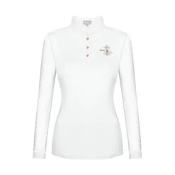 Fair Play Women's Cecile Rose Gold Long Sleeve Competition Shirt - White