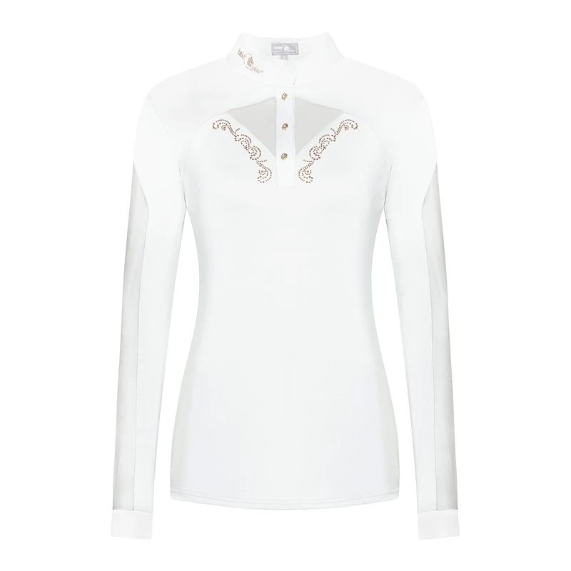 Fair Play Women's Cathrine Rose Gold Long Sleeve Competition Shirt - White 1 Fair Play Women's Cathrine Rose Gold Long Sleeve Competition Shirt - White