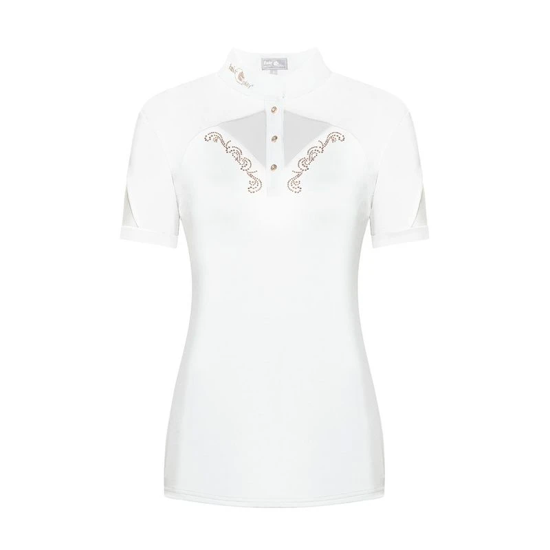 Fair Play Women's Cathrine Rose Gold Short Sleeve Competition Shirt - White 1 Fair Play Women's Cathrine Rose Gold Short Sleeve Competition Shirt - White