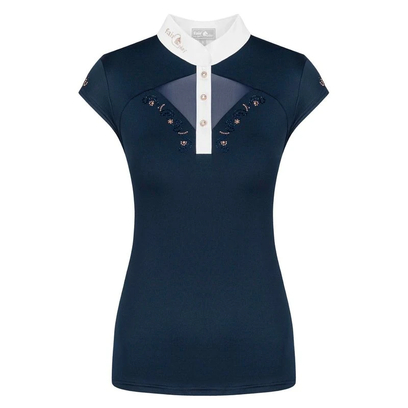 Fair Play Women's Cathrine Rose Gold Sleeveless Competion Shirt - Navy 1 Fair Play Women's Cathrine Rose Gold Sleeveless Competion Shirt - Navy